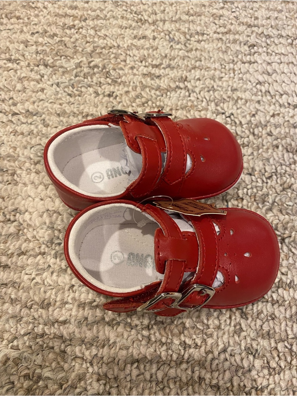 Baby Red Leather Mary Jane Shoes NWT